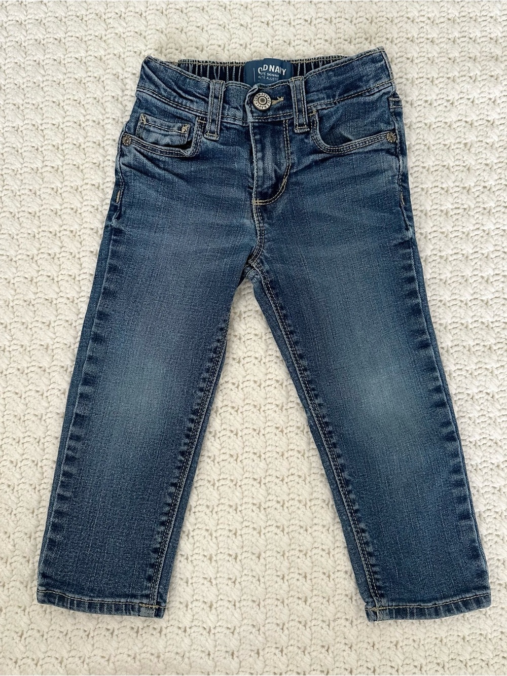 Old Navy 2T Toddler Kid Medium Blue Stretch Adjustable Denim Karate Skinny Jeans